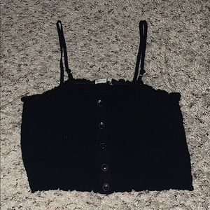 Black crop top with buttons